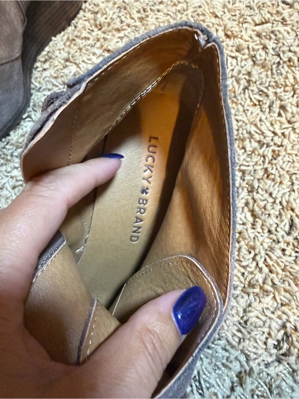 Lucky Brand Gray Suede Wedge Ankle Booties Size 7